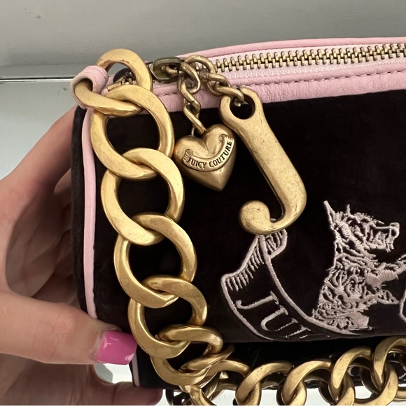 Juicy Couture RARE Vintage Barrel Bag Brown & Pink - Picture 4 of 5